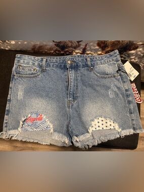 Forever 21 Coca-Cola Red Tag Light Blue Denim
